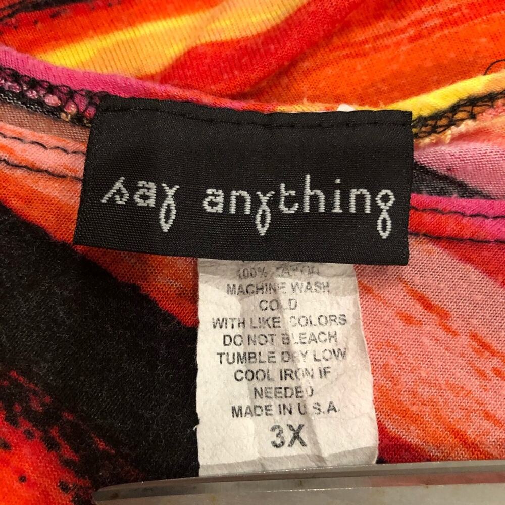 Say Anything Asymmetrical Top Blouse Tee Shirt Size Plus Size 3X - Picture 7 of 12
